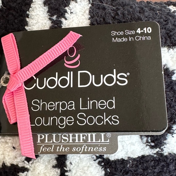 Cuddl Duds Sherpa Lined Lounge Socks + Tu Slipper Socks - Picture 4 of 7